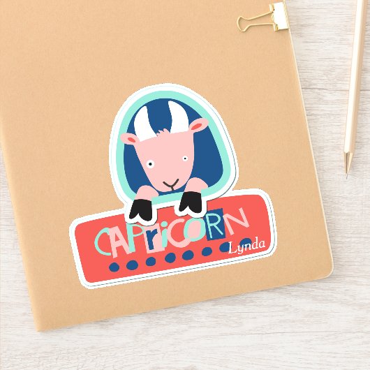 Capricorn de Goat Zodiac Contour Sticker (Notitieboek)
