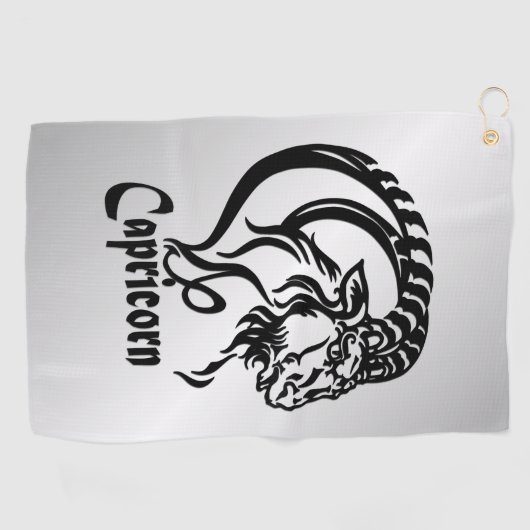 Capricorn de Zee Goat Zodiac Golfhanddoek (Horizontaal)