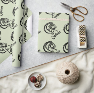 Capricorn de Zee Goat Zodiac Green Cadeaupapier