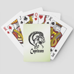 Capricorn de Zee Goat Zodiac Green Pokerkaarten