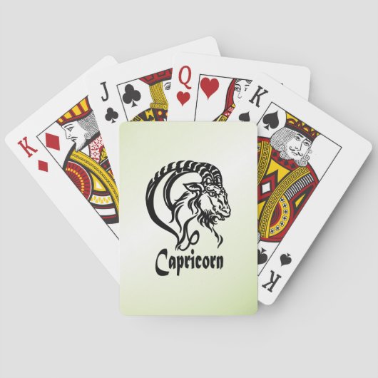 Capricorn de Zee Goat Zodiac Green Pokerkaarten (Achterkant)