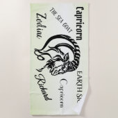 Capricorn de Zee Goat Zodiac Green Strandlaken (Voorkant)