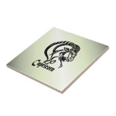 Capricorn de Zee Goat Zodiac Green Tegeltje (Zijkant)