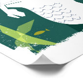 Capricorn de Zee Goat Zodiac Poster (Hoek)