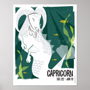 Capricorn de Zee Goat Zodiac Poster