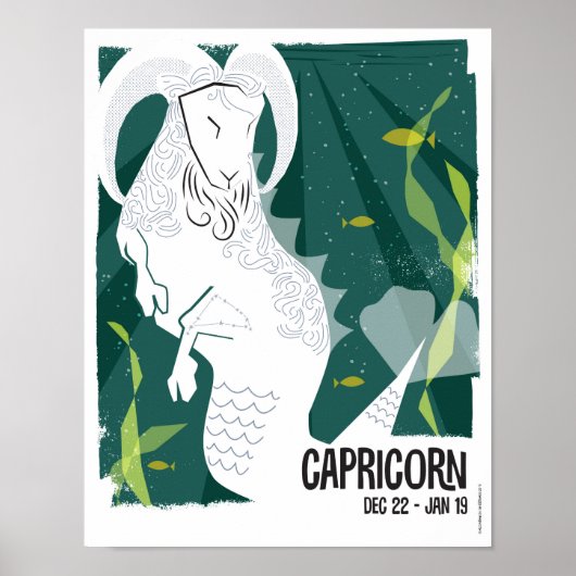 Capricorn de Zee Goat Zodiac Poster (Voorkant)