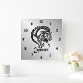 Capricorn de Zee Goat Zodiac Vierkante Klok (Huis)