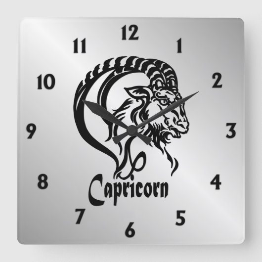 Capricorn de Zee Goat Zodiac Vierkante Klok (Voorkant)