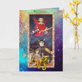 CAPRICORN, DEVIL, TAROT ASTROLOGY ZODIAC BIRTHDAY KAART (Gele Bloem)