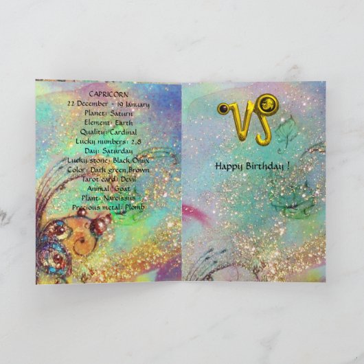 CAPRICORN, DEVIL, TAROT ASTROLOGY ZODIAC BIRTHDAY KAART (Binnen)