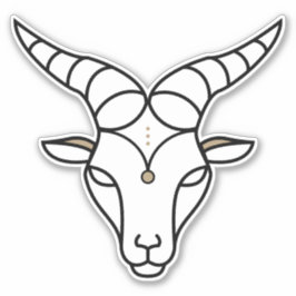 Capricorn Earth Sign zwart astrologisch symbool Sticker