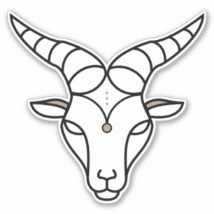 Capricorn Earth Sign zwart astrologisch symbool Sticker