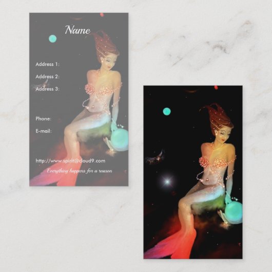 Capricorn en Crystal Ball Visitekaartje (Voorkant / Achterkant)