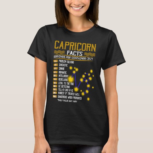 Capricorn Facts Horoscopes Capricorn Birthday T-shirt (Voorkant)