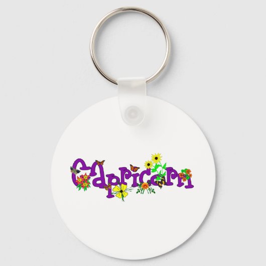 Capricorn Flowers Sleutelhanger (Voorkant)