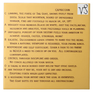 CAPRICORN-gedicht op keramisch tegels Tegeltje
