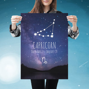 Capricorn Gepersonaliseerde zodiac-constellatie Poster