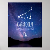 Capricorn | Gepersonaliseerde zodiac-constellatie Poster (Voorkant)