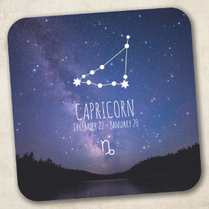 Capricorn Gepersonaliseerde zodiac-constellatie Vierkante Sticker