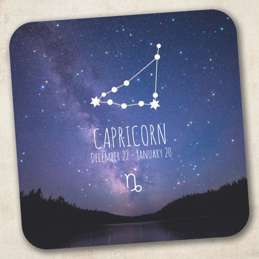 Capricorn | Gepersonaliseerde zodiac-constellatie Vierkante Sticker