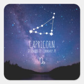 Capricorn | Gepersonaliseerde zodiac-constellatie Vierkante Sticker (Voorkant)
