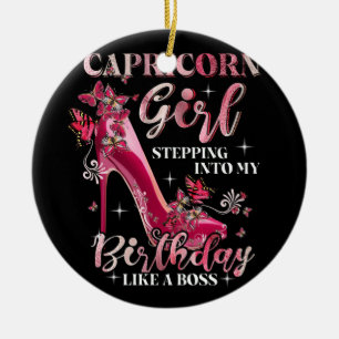 Capricorn Girl die mijn verjaardag ingaat als Boss Keramisch Ornament