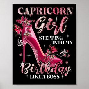 Capricorn Girl die mijn verjaardag ingaat als Boss Poster