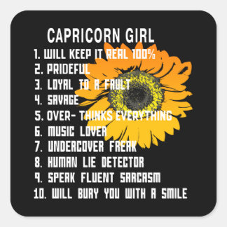Capricorn Girl Vierkante Sticker