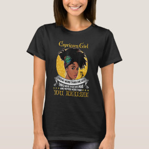 Capricorn Girls Black Queen Funny Zodiac Sign Wome T-shirt