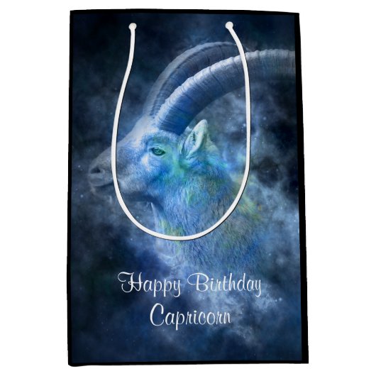 Capricorn Goat MGB Happy Birthday Medium Cadeauzakje (Voorkant)