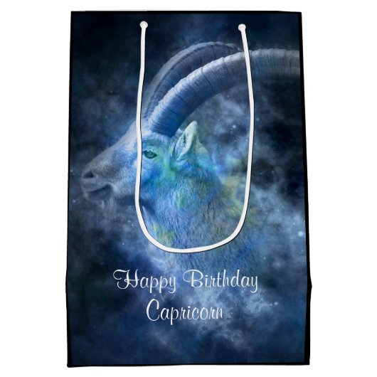 Capricorn Goat MGB Happy Birthday Medium Cadeauzakje (Achterkant)