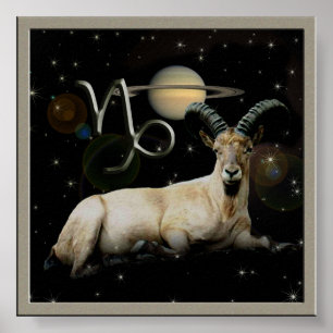 Capricorn Goat Saturn Print