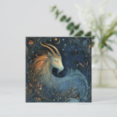 Capricorn Goat Zodiac Astrology Mystical Birthday Kaart (Staand voorkant)