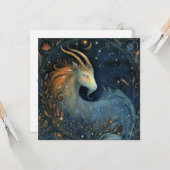 Capricorn Goat Zodiac Astrology Mystical Birthday Kaart (Voorkant / Achterkant in situ)