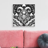 Capricorn Goddess Etching Canvas Wall Art Afdruk (Insitu (Woonkamer))
