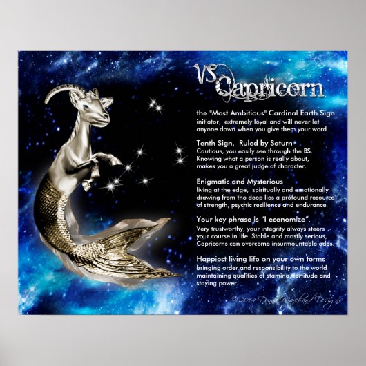 Capricorn Gold Characteristics Poster (Voorkant)
