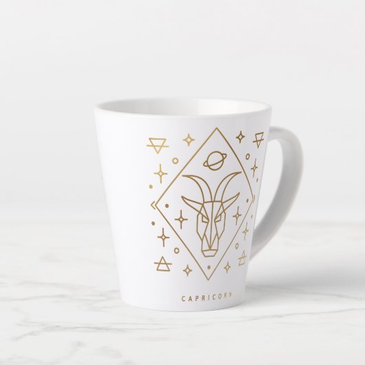 Capricorn Gold Glyph Coffee Mok (Rechterhoek)