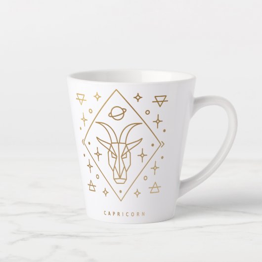 Capricorn Gold Glyph Coffee Mok (Rechts)