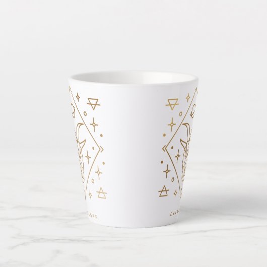 Capricorn Gold Glyph Coffee Mok (Voorkant)
