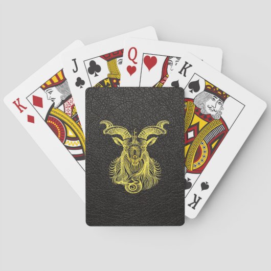Capricorn Gold op leder Pokerkaarten (Achterkant)