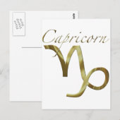 Capricorn Gold-symbool Briefkaart (Voorkant / Achterkant)