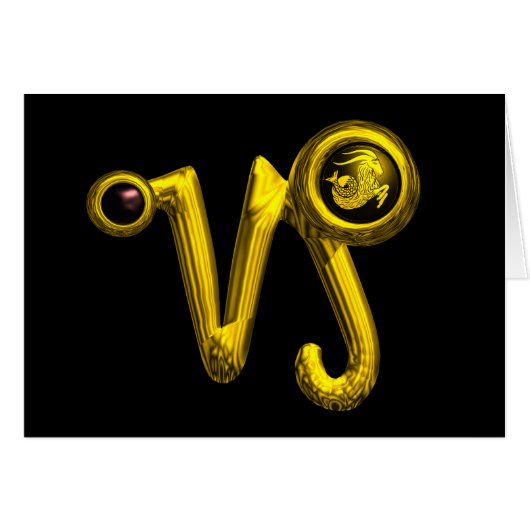 CAPRICORN Gold Zodiac Birthday Jewel (Voorkant Horizontaal)