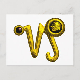 CAPRICORN GOLD ZODIAC BIRTHDAY JEWEL, Black Onyx Briefkaart