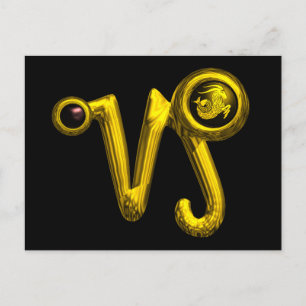 CAPRICORN GOLD ZODIAC BIRTHDAY JEWEL, Black Onyx Briefkaart