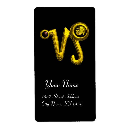 CAPRICORN GOLD ZODIAC BIRTHDAY JEWEL Black Onyx Etiket (Voorkant)