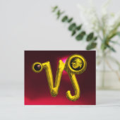 CAPRICORN GOLD ZODIAC BIRTHDAY JEWEL, Red Ruby Briefkaart (Staand voorkant)