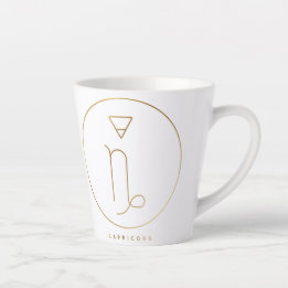 Capricorn Gold Zodiac Embleem Latte Mok