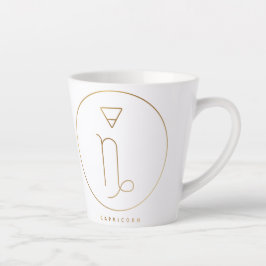 Capricorn Gold Zodiac Embleem Latte Mok