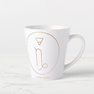 Capricorn Gold Zodiac Embleem Latte Mok
