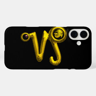 CAPRICORN GOLD ZODIAC SIGN, Black Onyx iPhone 16 Plus Hoesje
